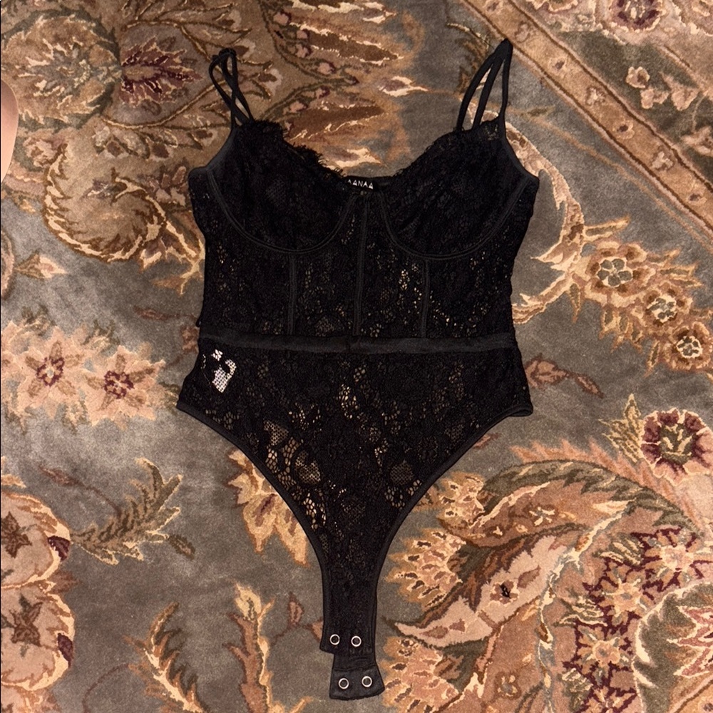 Nasty Gal Black Lace Bodysuit